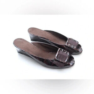 Stuart Weitzman peep toe mules